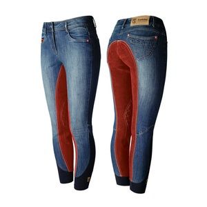 ISO Full Seat Red Tredstep Denim Breeches
